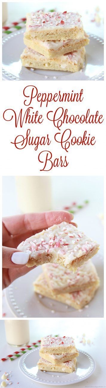 Peppermint White Chocolate Sugar Cookie Bars