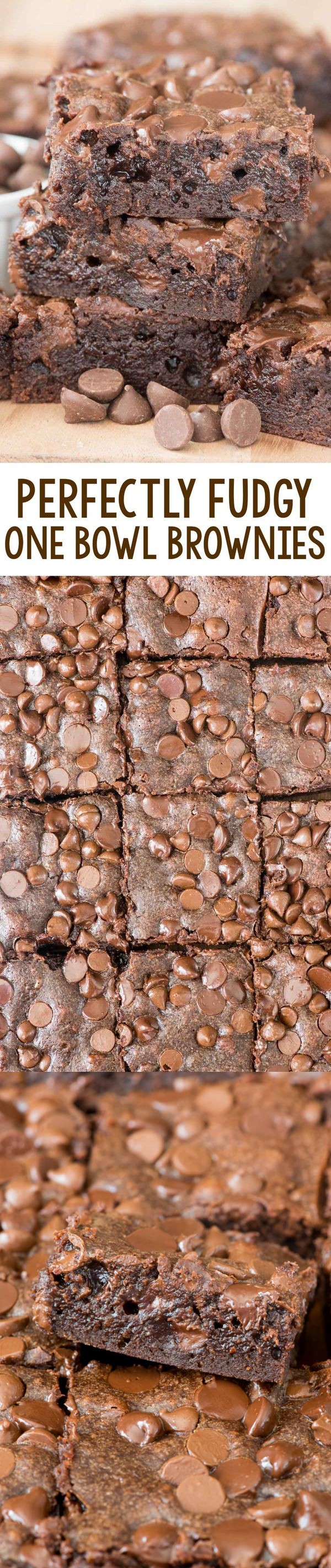 Perfectly Fudgy One Bowl Brownies