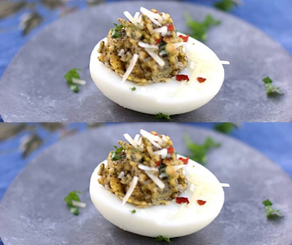 Pesto Deviled Eggs