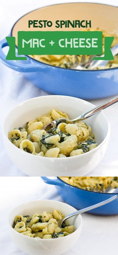 Pesto Spinach Macaroni and Cheese