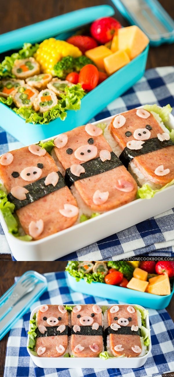 Piggy Spam Musubi Bento