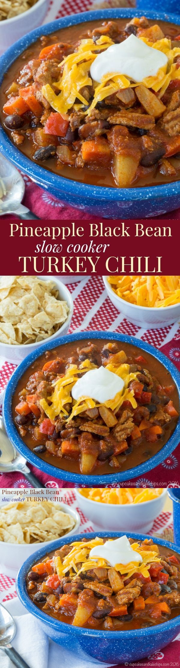 Pineapple Black Bean Slow Cooker Turkey Chili