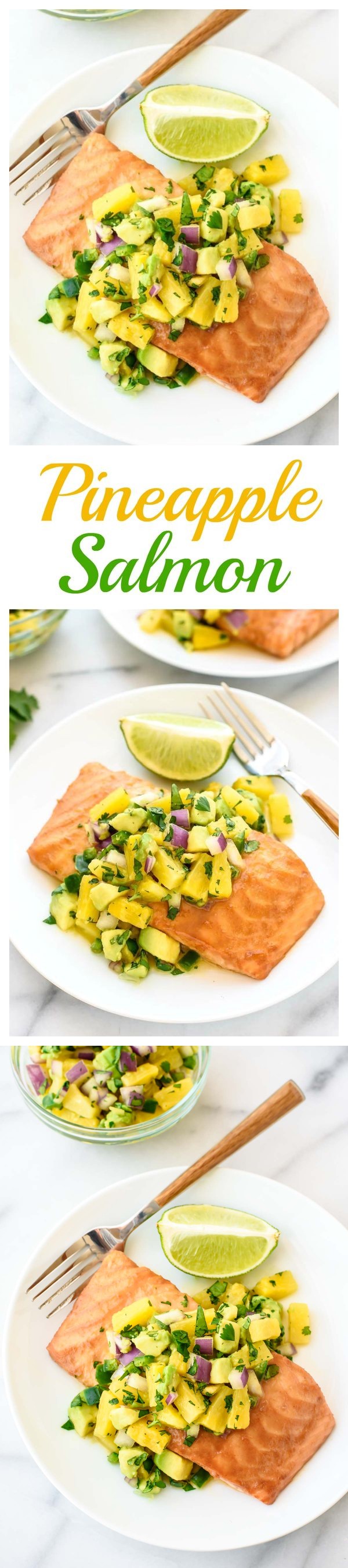 Pineapple Glazed Salmon with Avocado Salsa