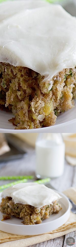 Pineapple Zucchini Sheet Cake with Cream Cheese Frosting