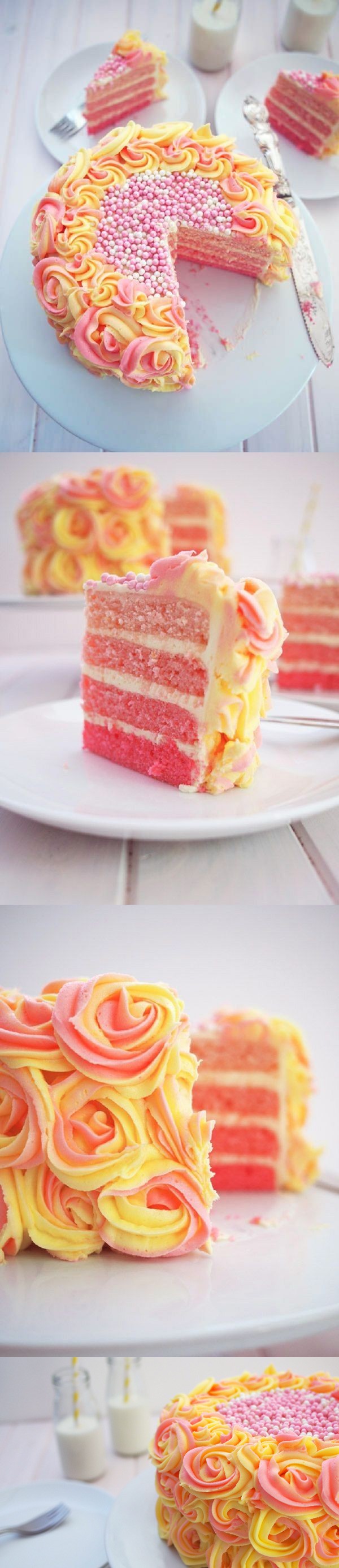 Pink Lemonade Ombre Cake