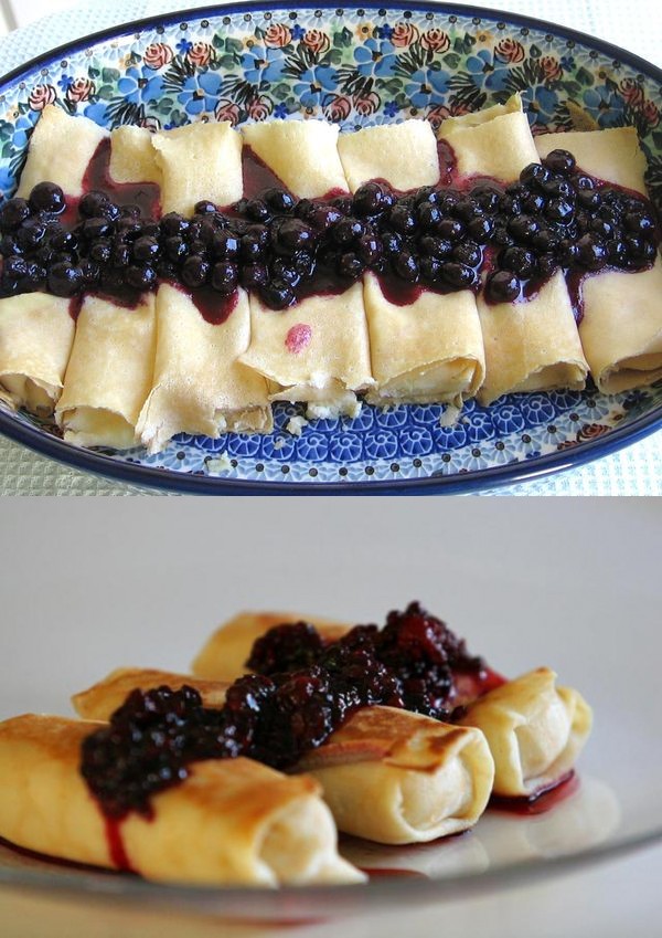 Polish Crepes with Sweet Cheese Filling