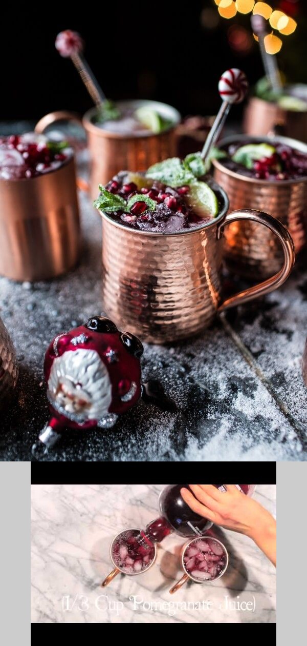 Pomegranate and Peppermint Moscow Mules