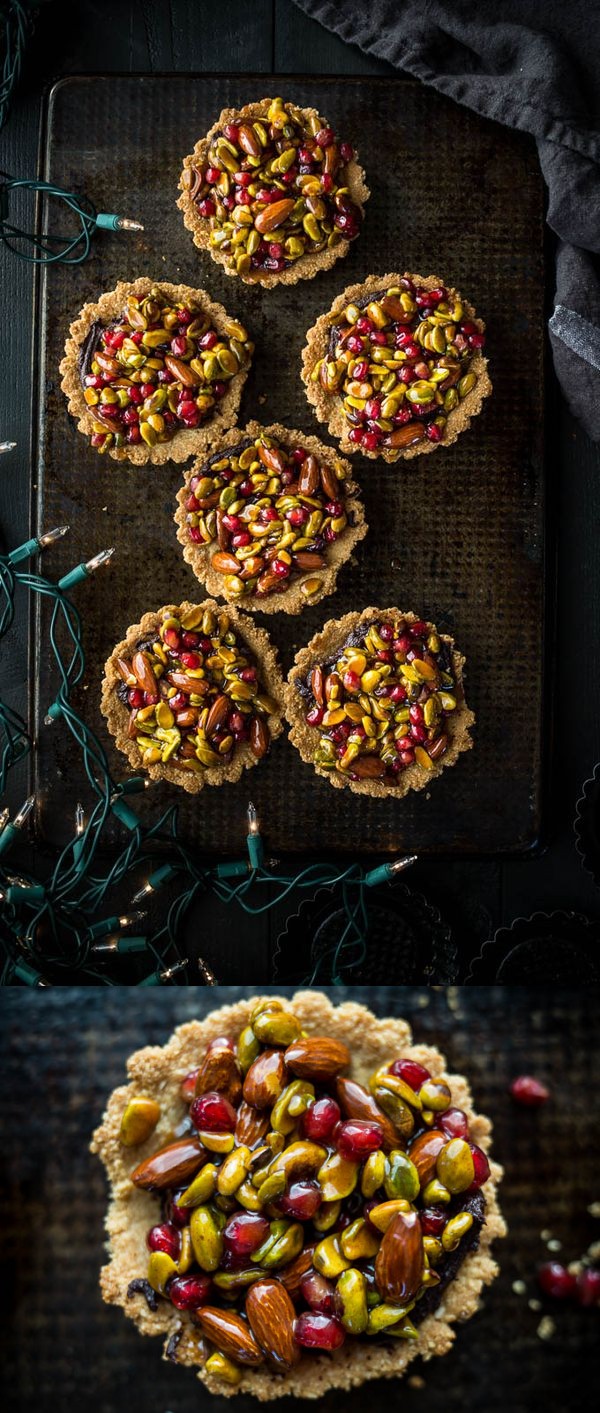 Pomegranate Pistachio Tarts (Gluten-Free, Vegan