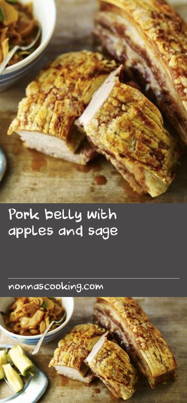 Pork belly with apples and sage