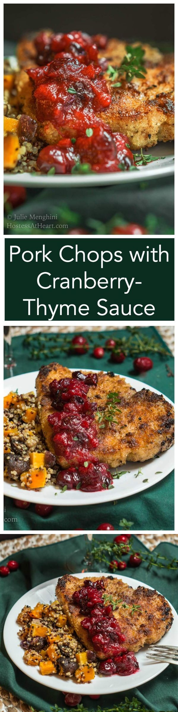 Pork Chops with Cranberry-Thyme Sauce – #CranberryWeek