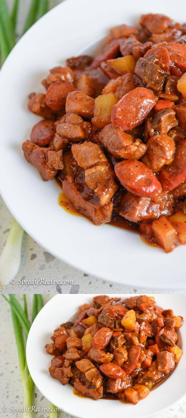 Pork Menudo with Hotdog