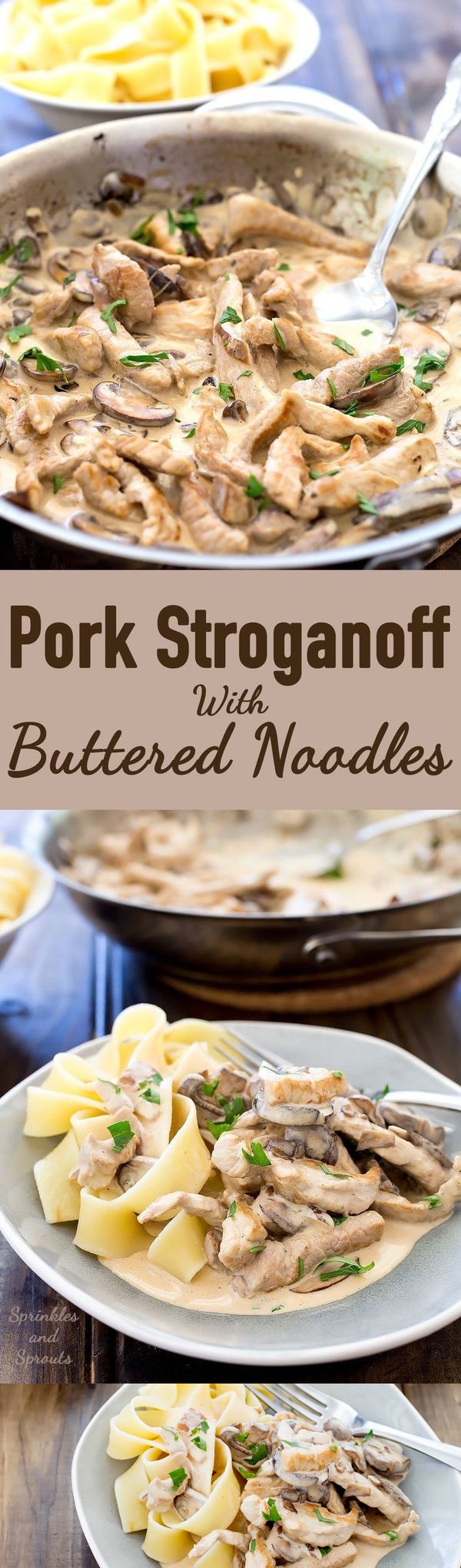 Pork Stroganoff with Buttered Noodles