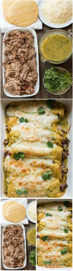 Pork Verde Enchiladas