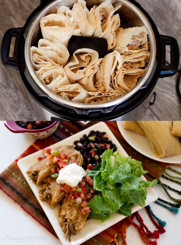 Pressure Cooker Pork Tamales