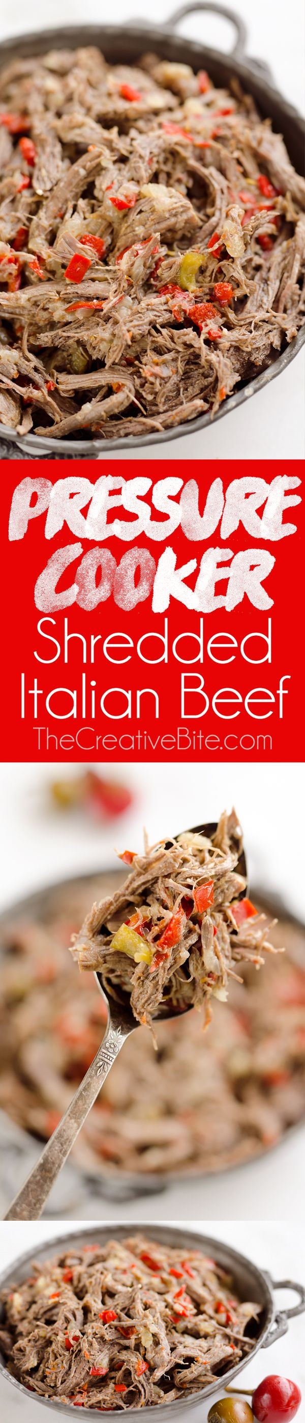 Pressure Cooker Shredded Italian Beef