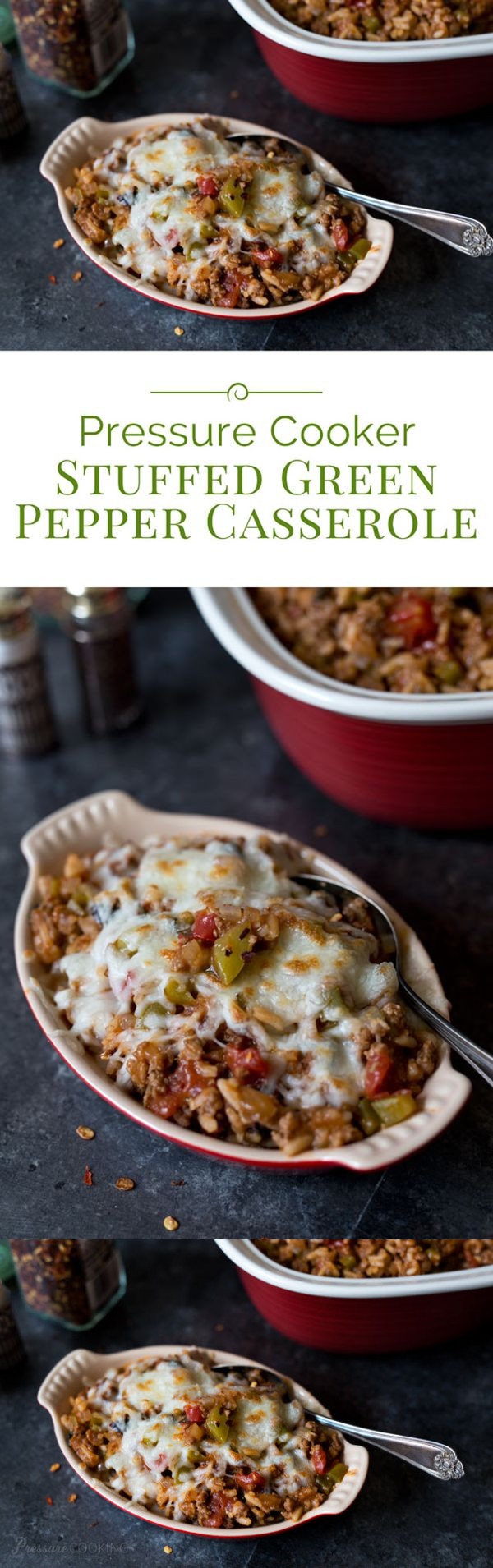 Pressure Cooker Stuffed Green Pepper Casserole