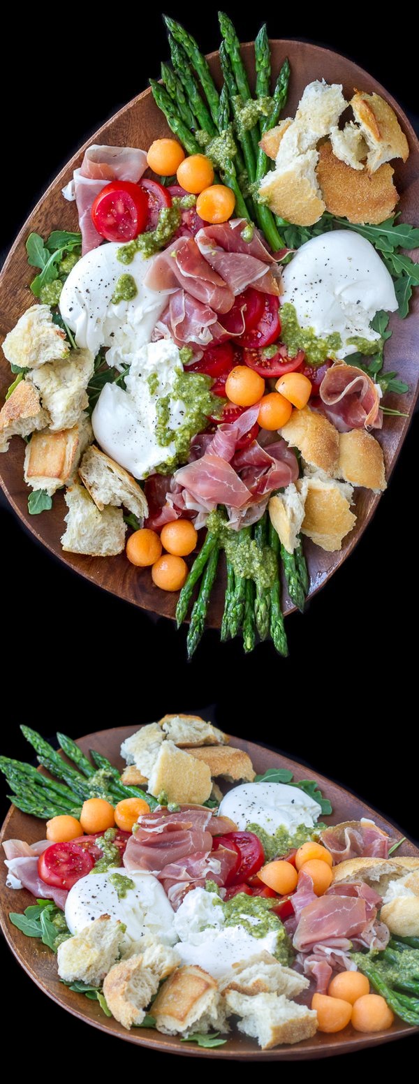 Prosciutto Burrata Asparagus Salad