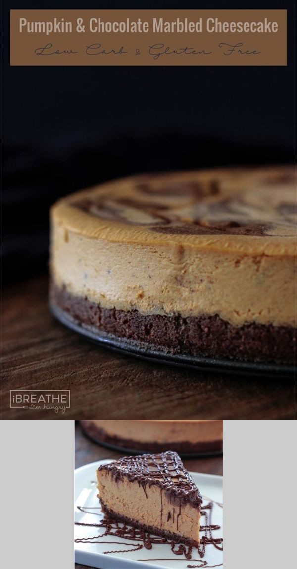 Pumpkin & Chocolate Marbled Cheesecake - Low Carb