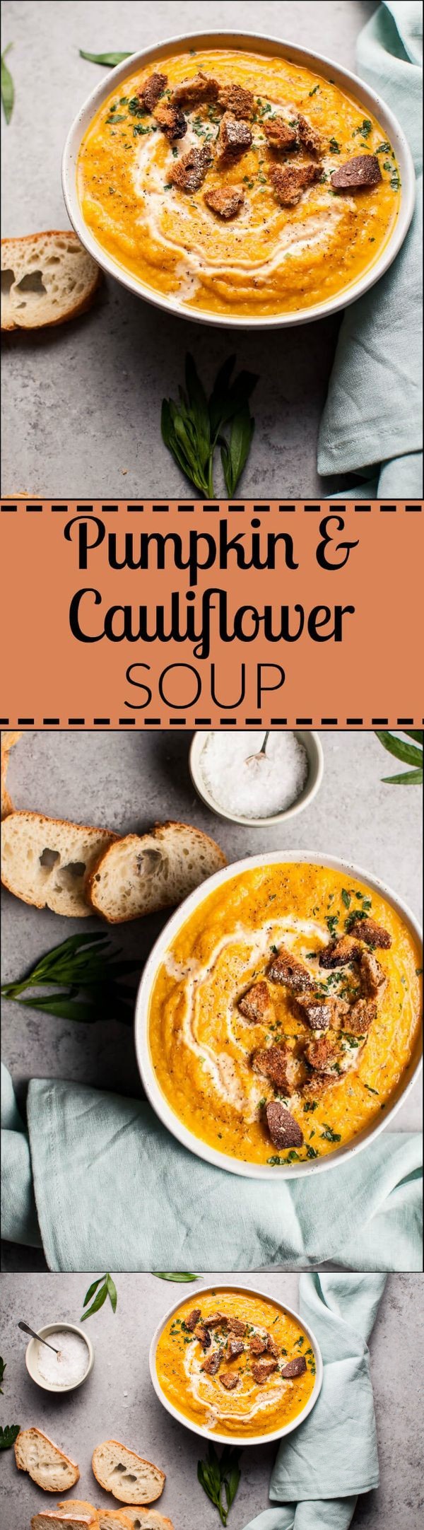 Pumpkin and Cauliflower Soup with Ginger