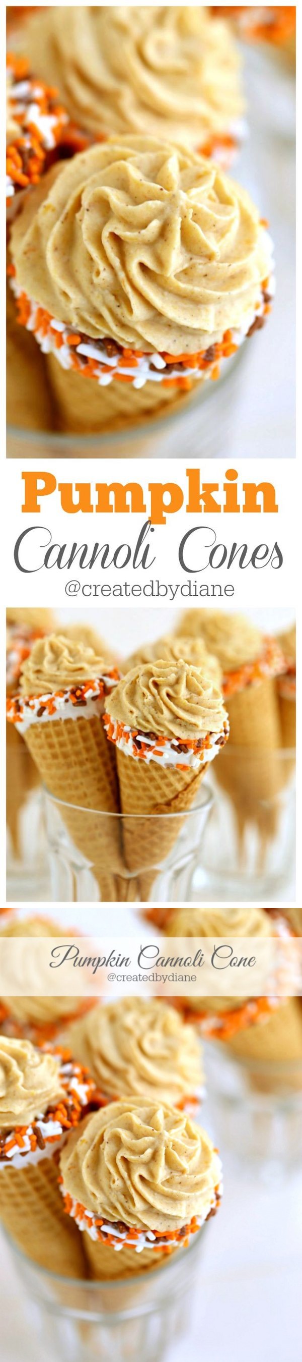 Pumpkin Cannoli Cones