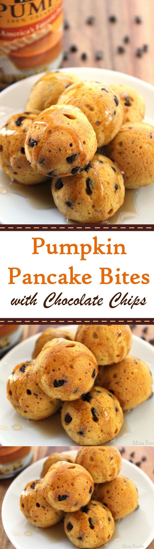 Pumpkin Pancake Bites with Chocolate Chips