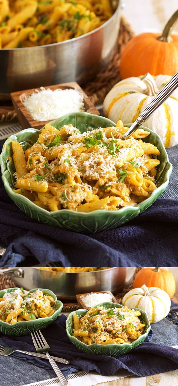 Pumpkin Pasta with Sausage and Sage // Video