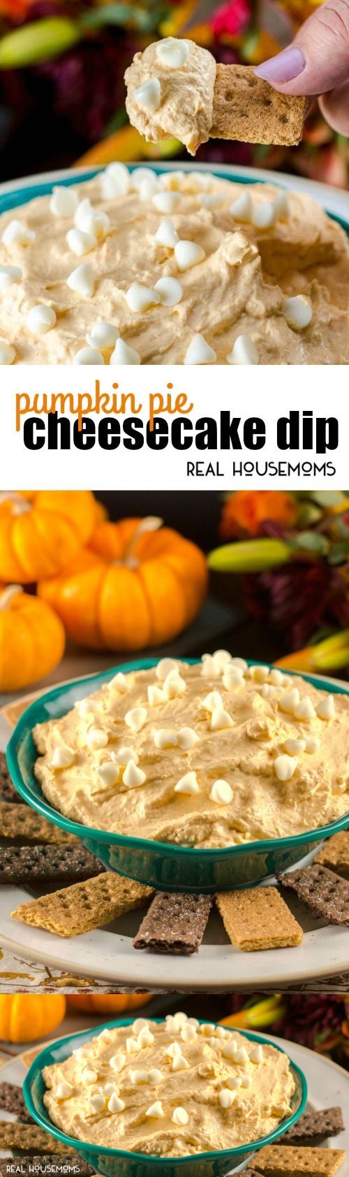 Pumpkin Pie Cheesecake Dip with White Chocolate Chips