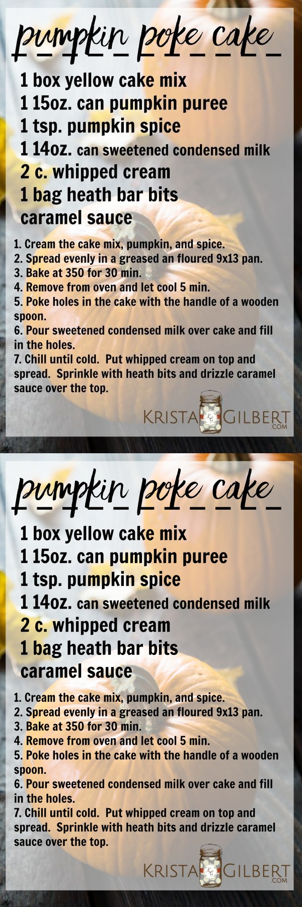 Pumpkin Poke Cake