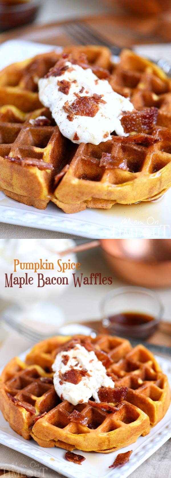 Pumpkin Spice Maple Bacon Waffles