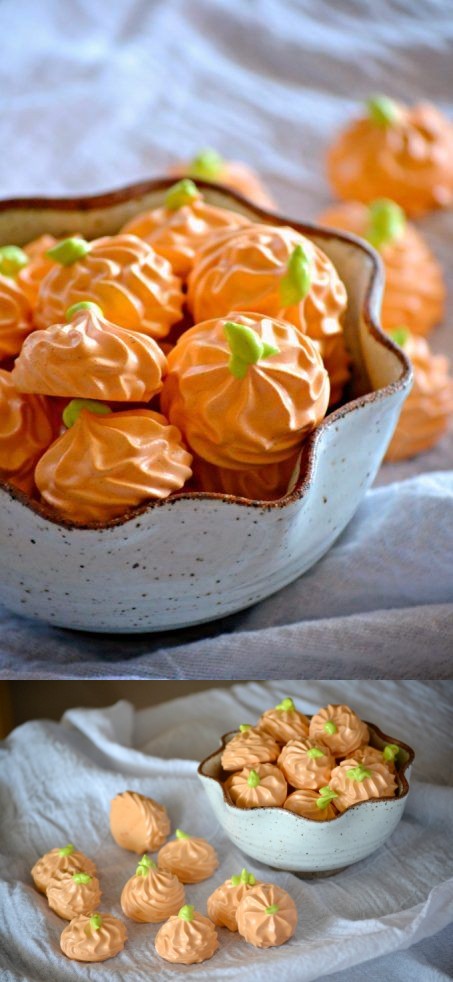 Pumpkin Spice Meringue Pumpkins