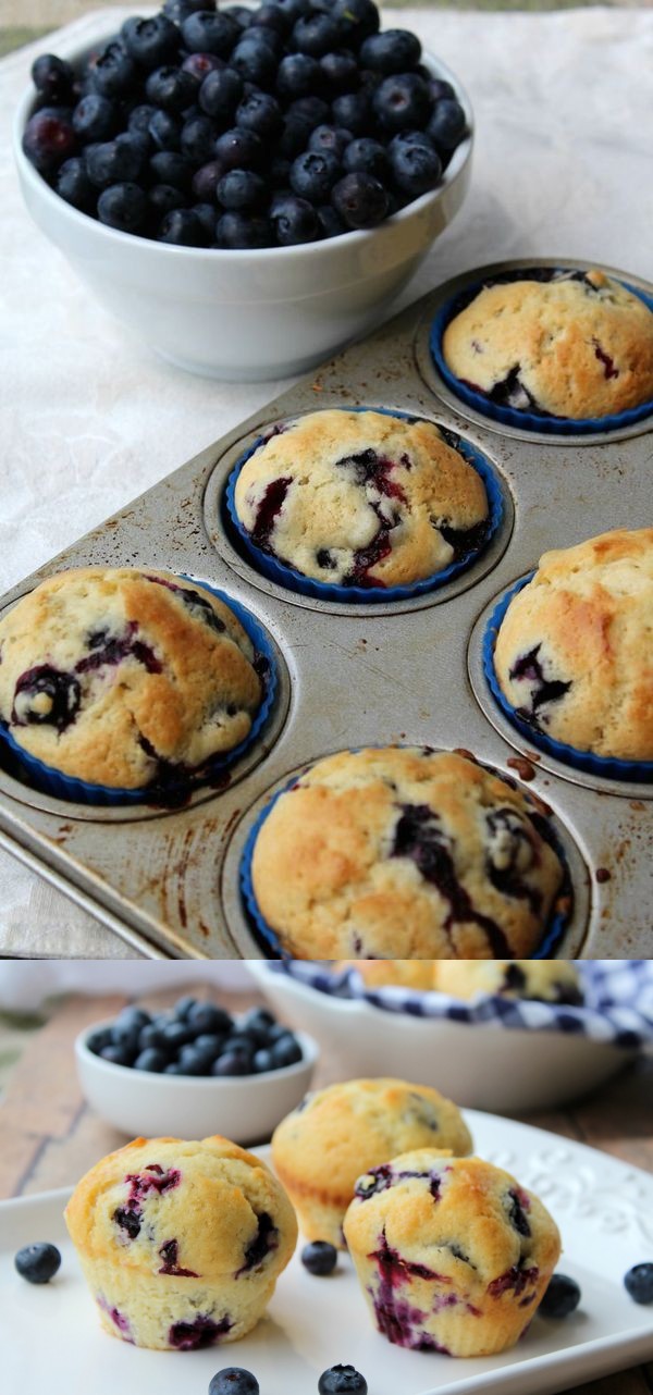 Quick and Easy One Bowl Blueberry Muffins