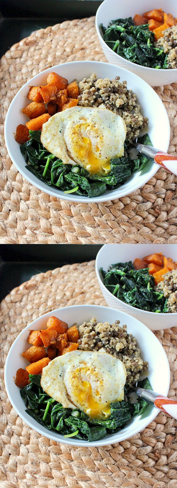 Quinoa and Lentil Power Bowl (gluten free, vegan option