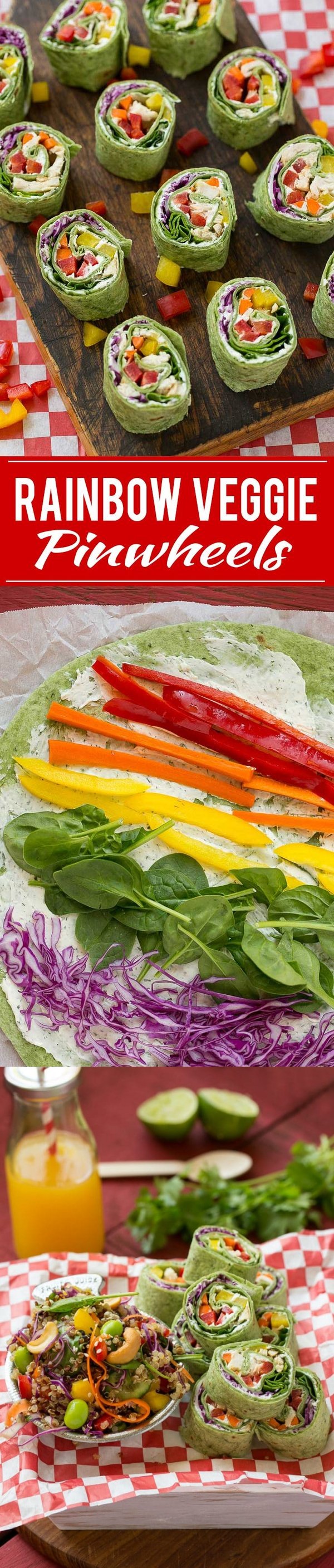 Rainbow Veggie Pinwheels