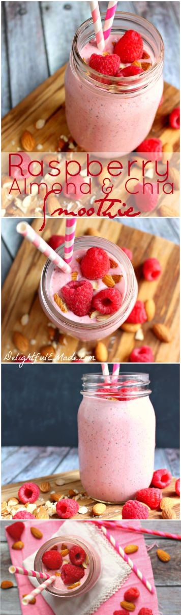 Raspberry Almond Chia Smoothie - Cooking for a Cure