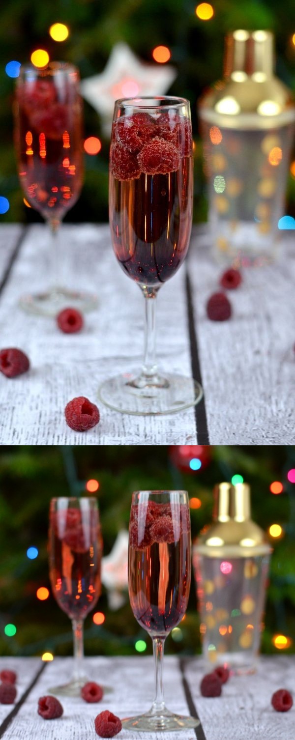 Raspberry Chambord & Champagne Cocktail