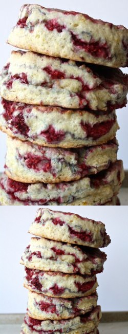 Raspberry Lemon Sour Cream Scones