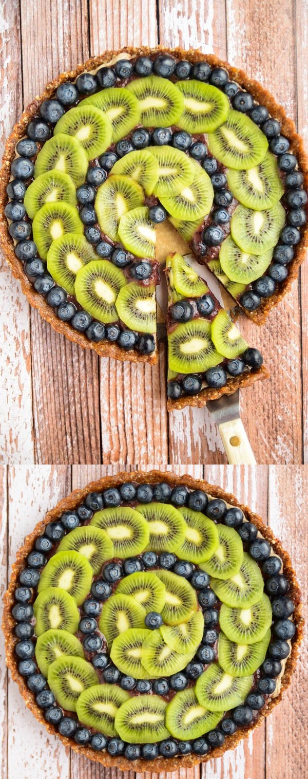 Raw Blueberry and Kiwi Tart