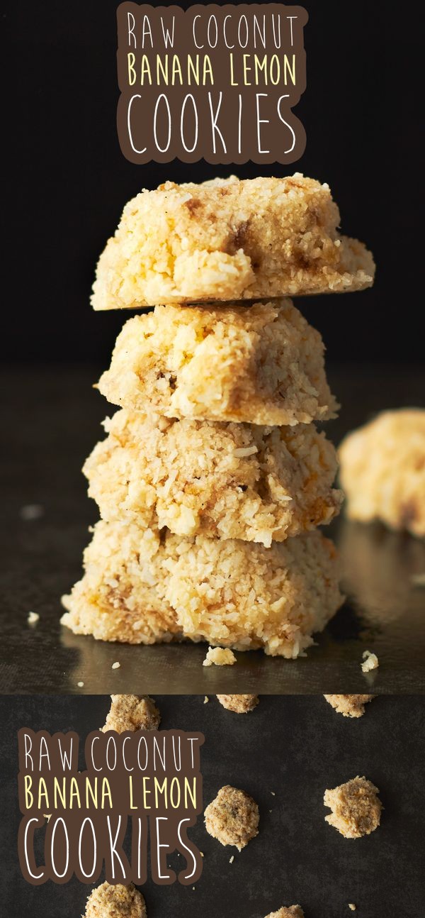 Raw Coconut Banana Lemon Cookies