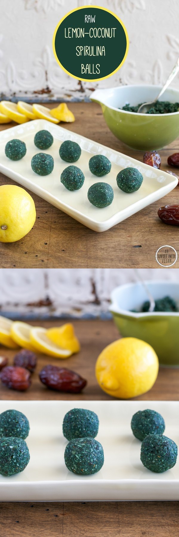 Raw Lemon-Coconut Spirulina Balls