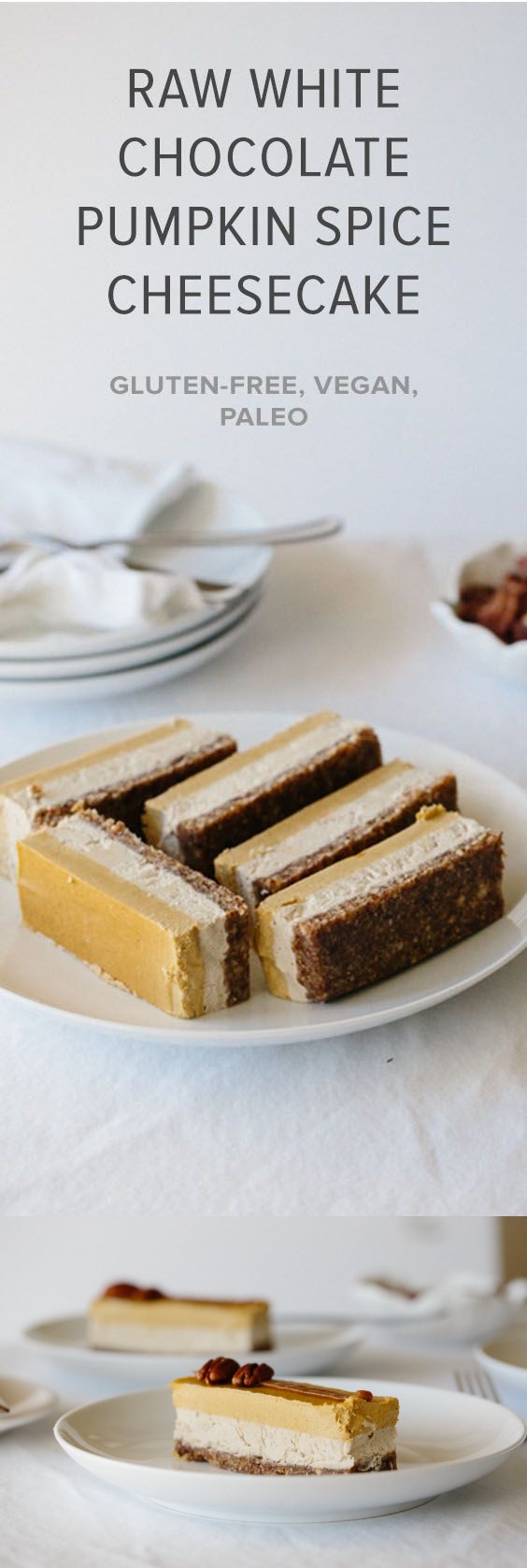 Raw White Chocolate and Pumpkin Cheesecake