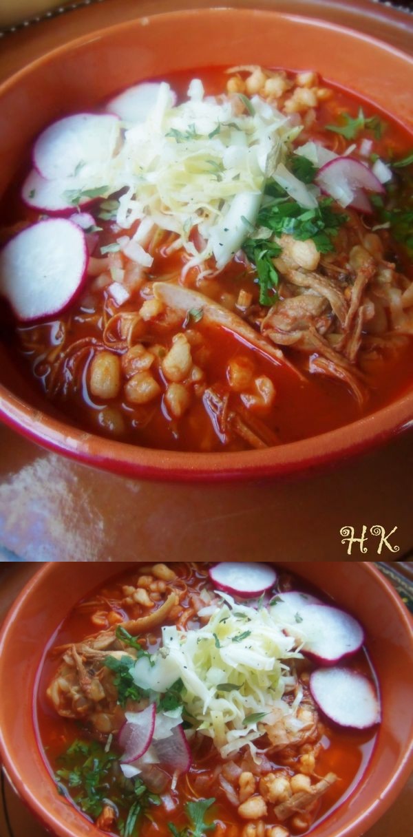 Red Chile Chicken Pozole With Roasted Tomatoes