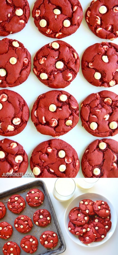Red Velvet Chocolate Chip Cake Mix Cookies