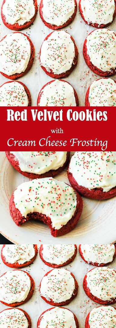 Red Velvet Cookies with Cream Cheese Frosting