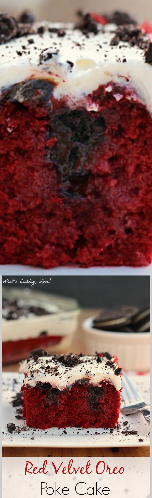 Red Velvet Oreo Poke Cake