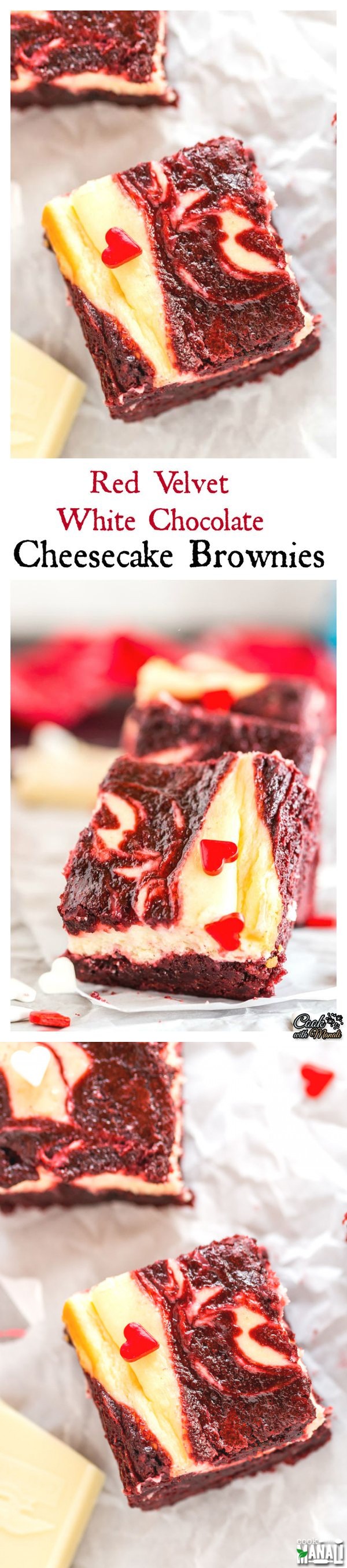 Red Velvet White Chocolate Cheesecake Brownies