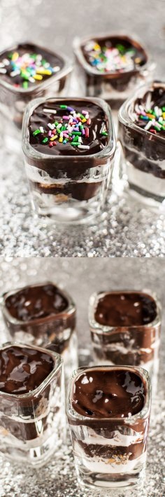 Reese, Oreo, and Chocolate Dessert Shooters