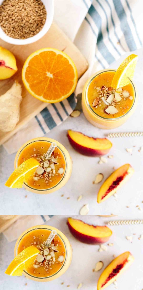 Refreshing Orange Peach Ginger Smoothie