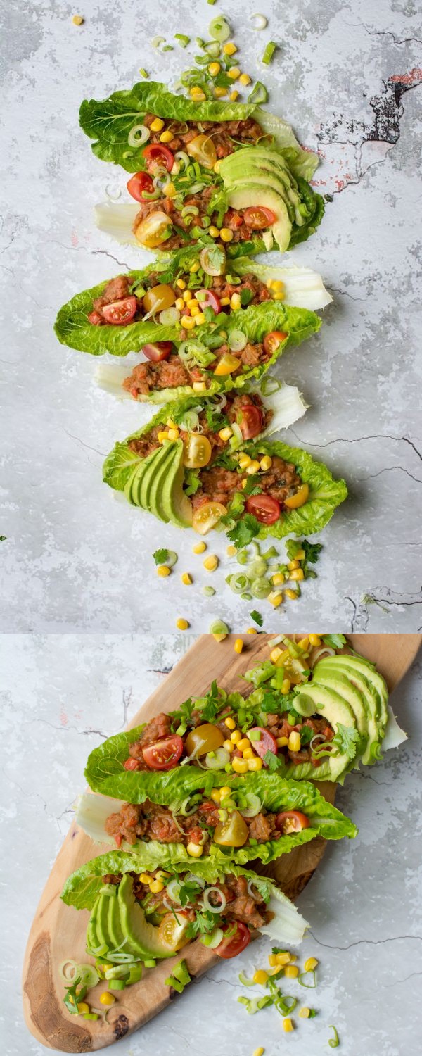 Refried Bean Lettuce Wraps