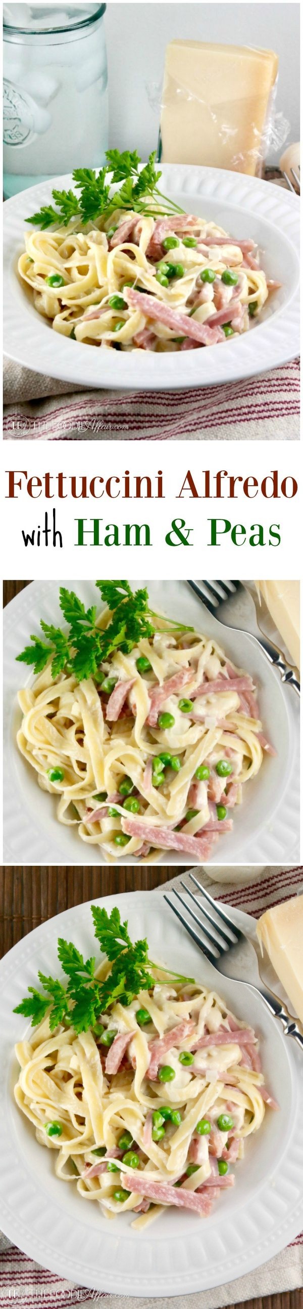 Rich and Creamy Fettuccine Alfredo with Ham and Peas