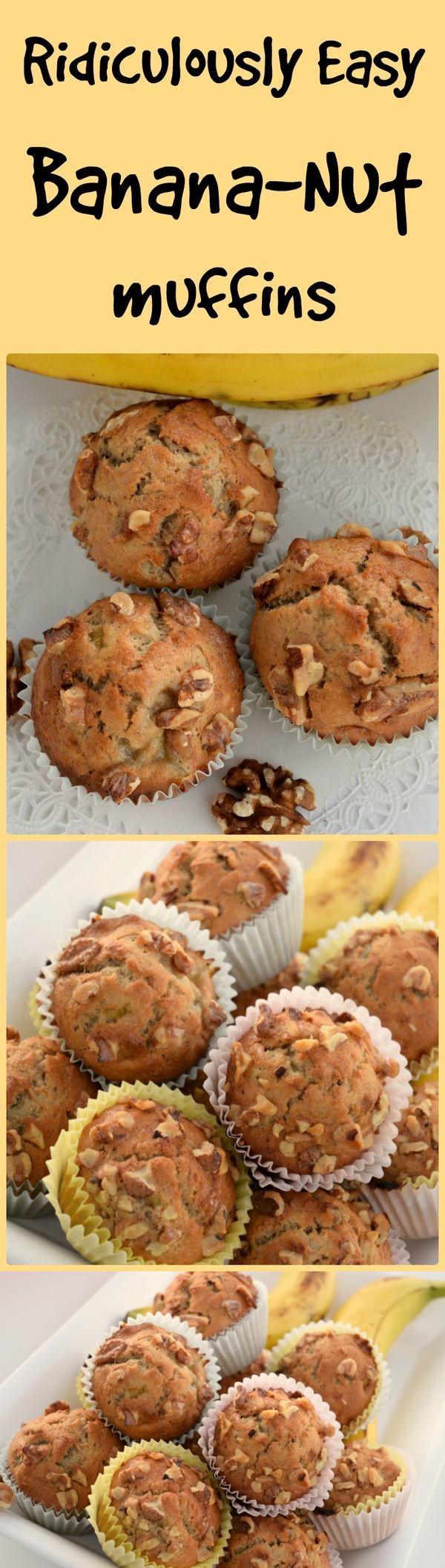 Ridiculously Easy Banana Nut Muffins